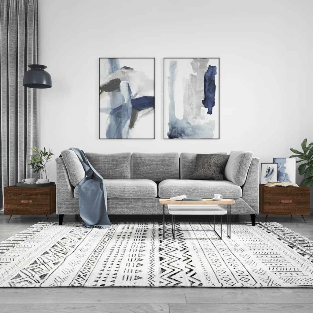 Salontafels 2 st 50x50x40 cm bewerkt hout bruin eikenkleur is nu te koop bij PeponiXL, paradijselijk wonen!