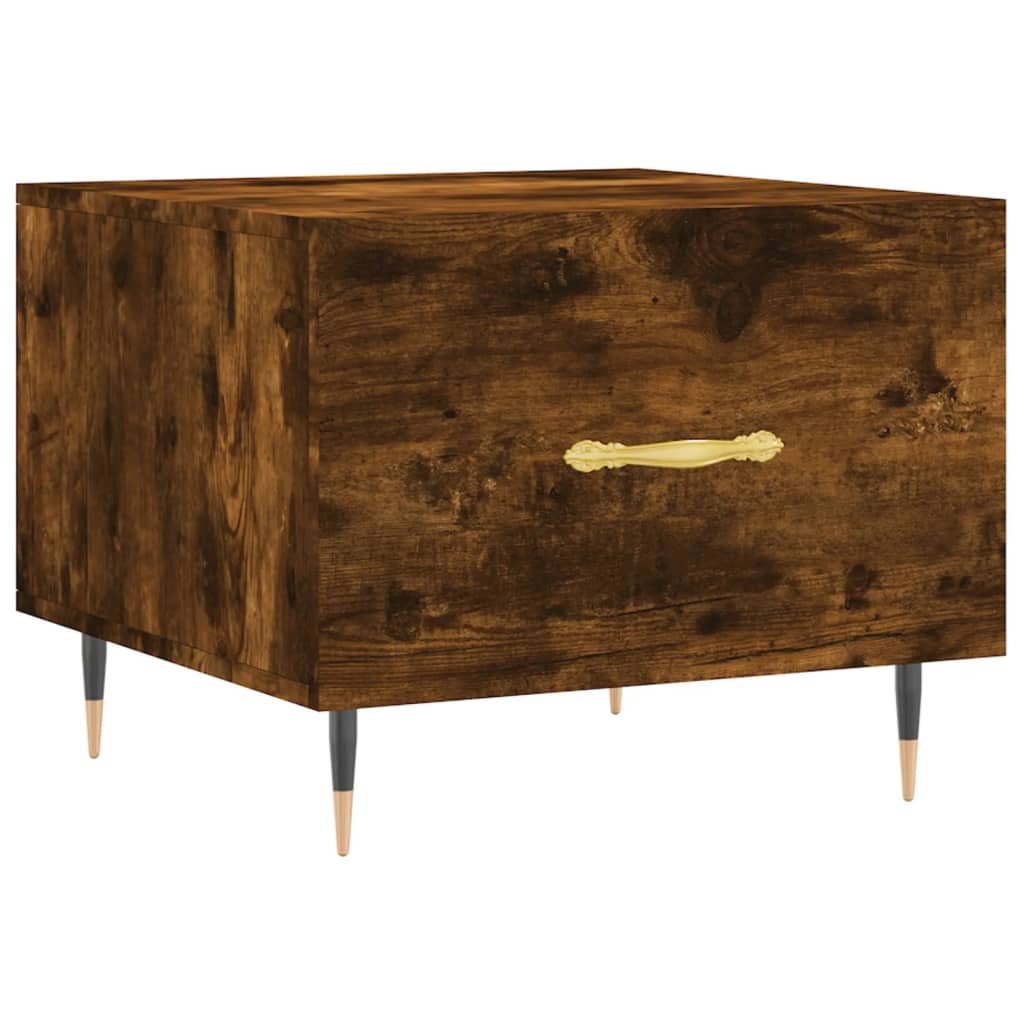 Salontafels 2 st 50x50x40 cm bewerkt hout gerookt eikenkleurig is nu te koop bij PeponiXL, paradijselijk wonen!