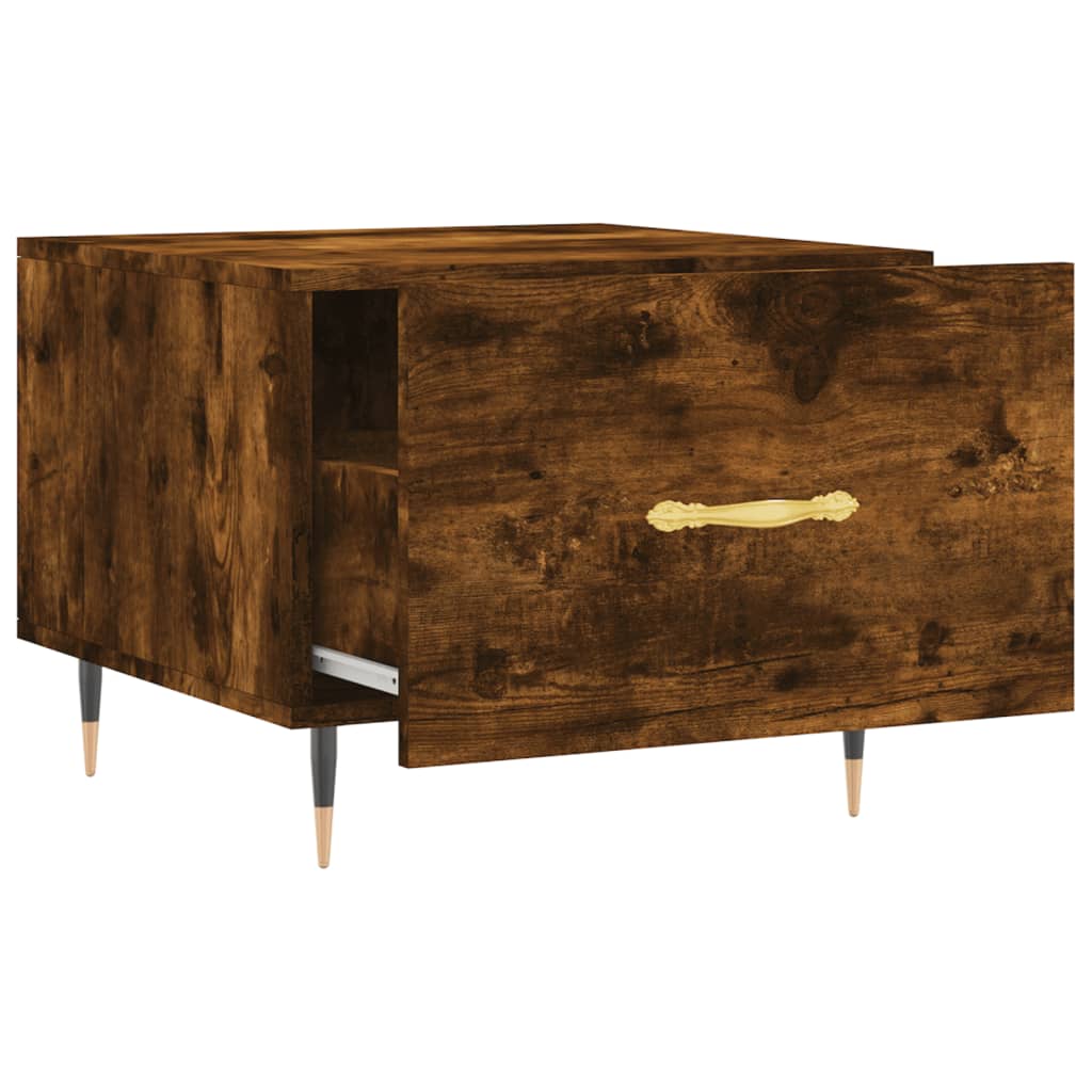 Salontafels 2 st 50x50x40 cm bewerkt hout gerookt eikenkleurig is nu te koop bij PeponiXL, paradijselijk wonen!