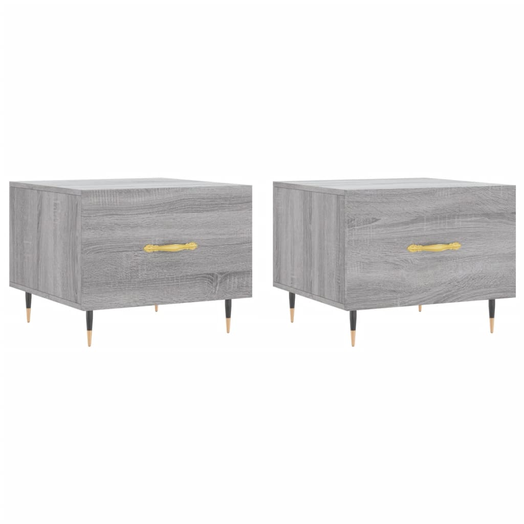 Salontafels 2 st 50x50x40 cm bewerkt hout grijs sonoma eiken is nu te koop bij PeponiXL, paradijselijk wonen!