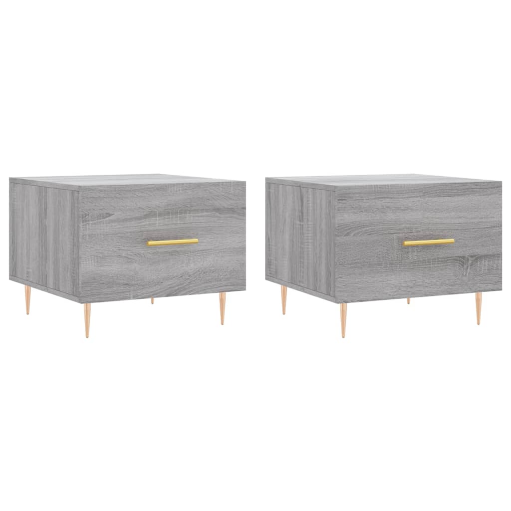 Salontafels 2 st 50x50x40 cm bewerkt hout grijs sonoma eiken is nu te koop bij PeponiXL, paradijselijk wonen!