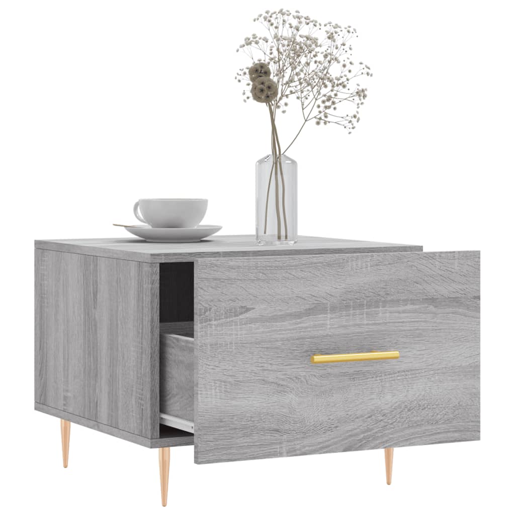 Salontafels 2 st 50x50x40 cm bewerkt hout grijs sonoma eiken is nu te koop bij PeponiXL, paradijselijk wonen!