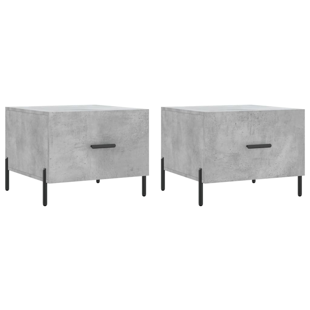Salontafels 2 st 50x50x40 cm bewerkt hout betongrijs is nu te koop bij PeponiXL, paradijselijk wonen!