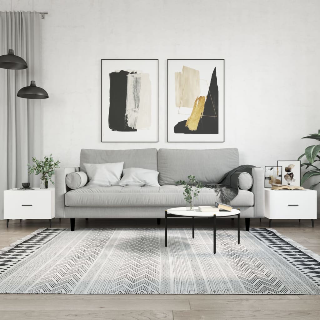 Salontafels 2 st 50x50x40 cm bewerkt hout wit is nu te koop bij PeponiXL, paradijselijk wonen!