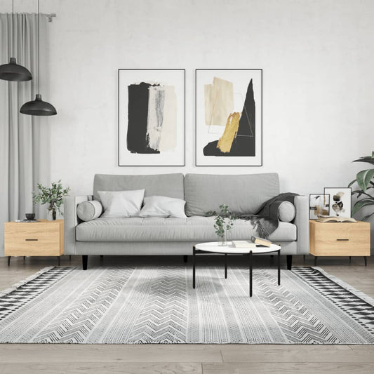 Salontafels 2 st 50x50x40 cm bewerkt hout sonoma eikenkleurig is nu te koop bij PeponiXL, paradijselijk wonen!