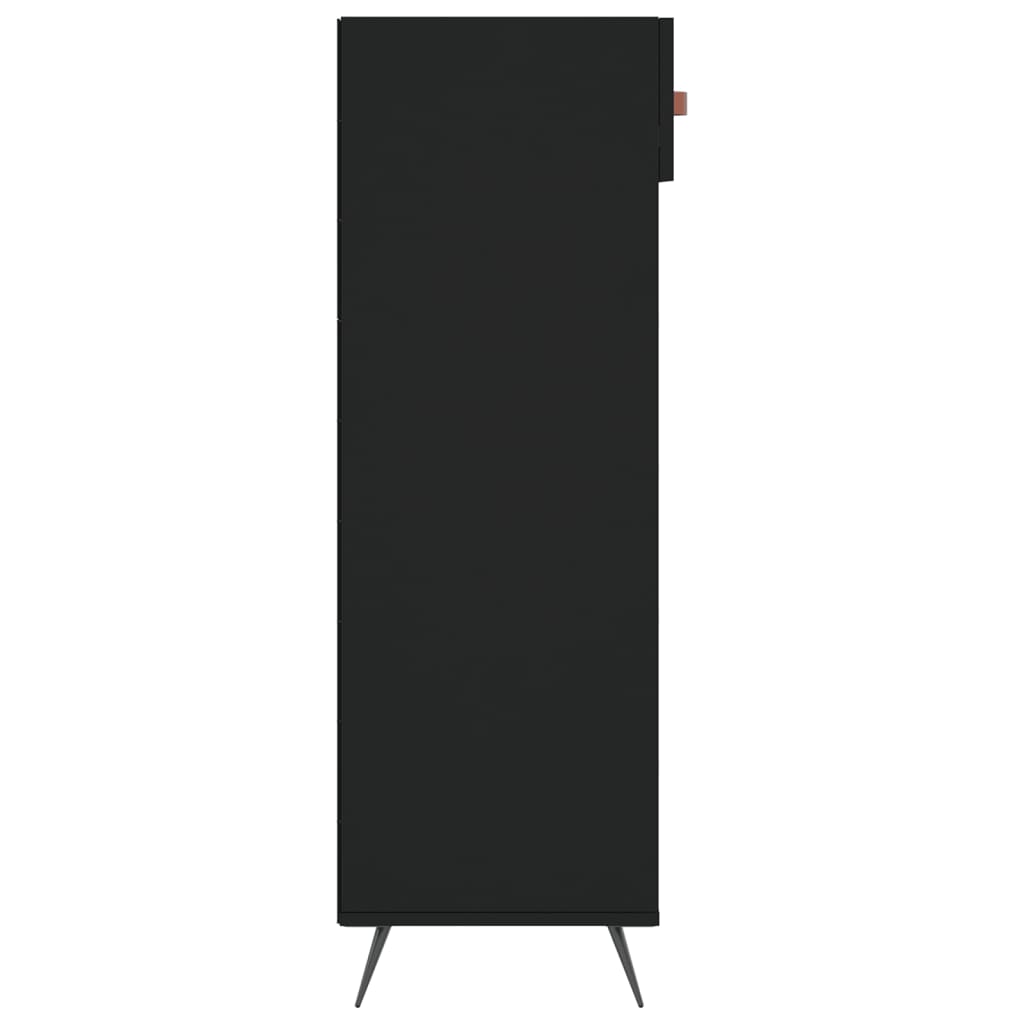 Schoenenkast 60x35x105 cm bewerkt hout zwart is nu te koop bij PeponiXL, paradijselijk wonen!
