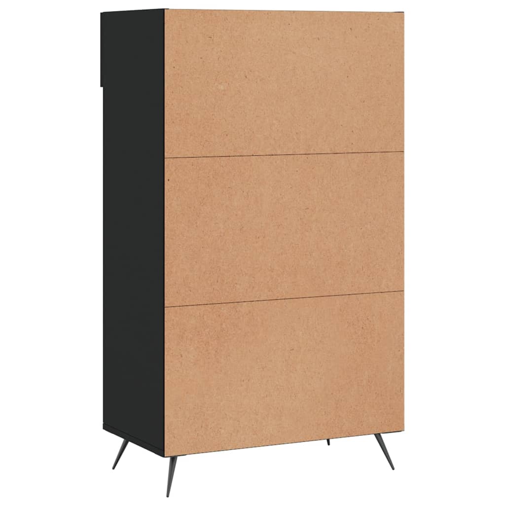 Schoenenkast 60x35x105 cm bewerkt hout zwart is nu te koop bij PeponiXL, paradijselijk wonen!