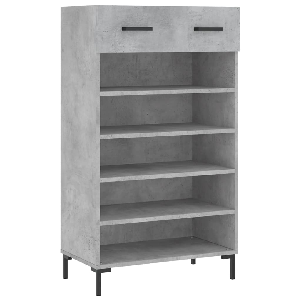 Schoenenkast 60x35x105 cm bewerkt hout betongrijs is nu te koop bij PeponiXL, paradijselijk wonen!