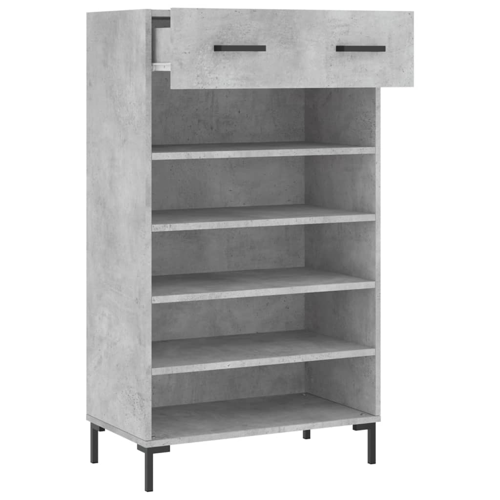 Schoenenkast 60x35x105 cm bewerkt hout betongrijs is nu te koop bij PeponiXL, paradijselijk wonen!