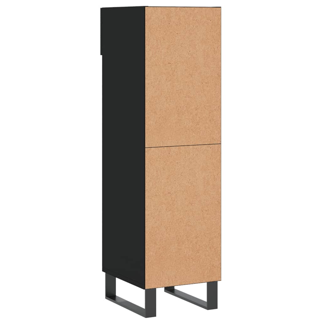 Schoenenkast 30x35x105 cm bewerkt hout zwart is nu te koop bij PeponiXL, paradijselijk wonen!