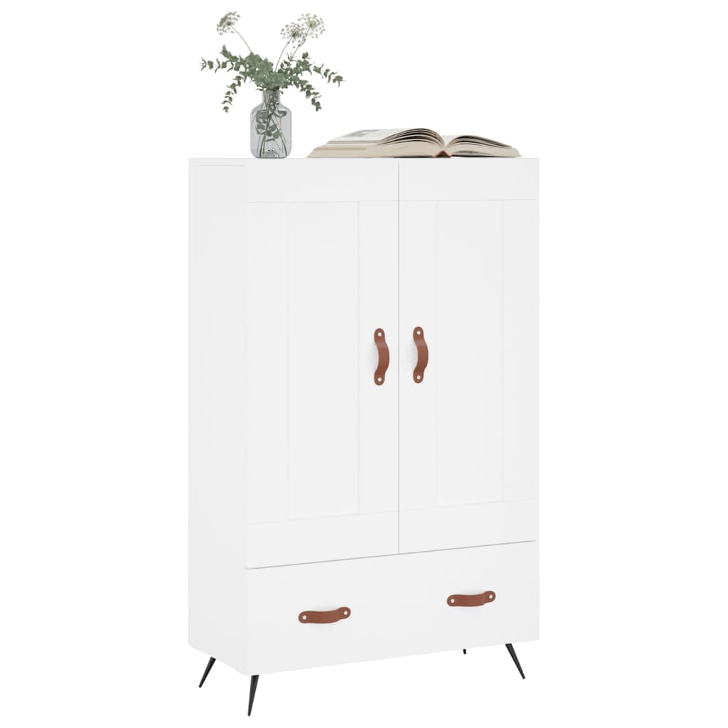Hoge kast 69,5x31x115 cm bewerkt hout wit is nu te koop bij PeponiXL, paradijselijk wonen!