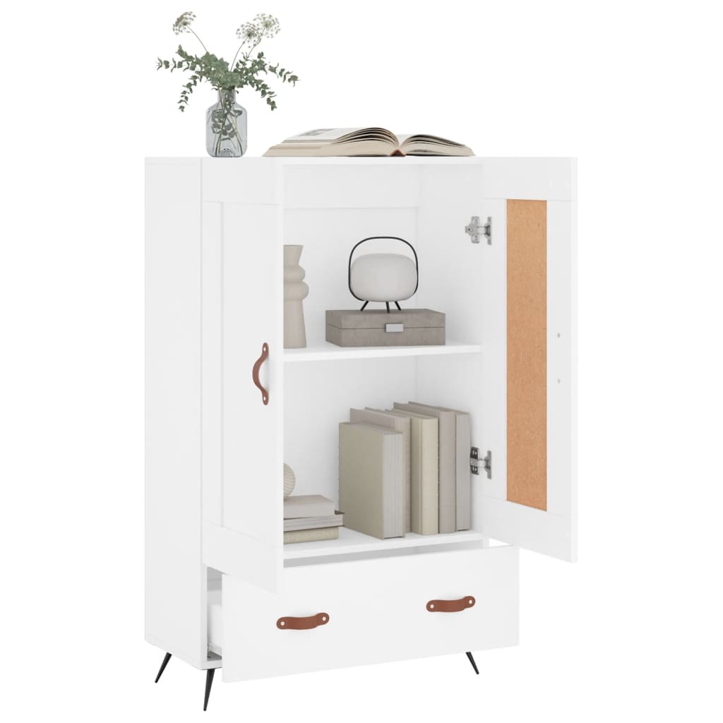 Hoge kast 69,5x31x115 cm bewerkt hout wit is nu te koop bij PeponiXL, paradijselijk wonen!