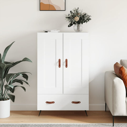 Hoge kast 69,5x31x115 cm bewerkt hout wit is nu te koop bij PeponiXL, paradijselijk wonen!