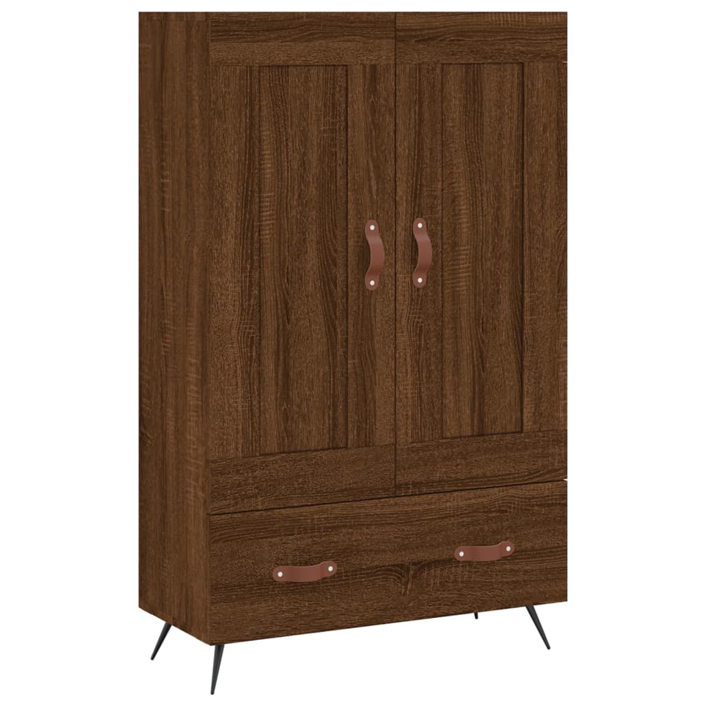 Hoge kast 69,5x31x115 cm bewerkt hout bruin eikenkleur is nu te koop bij PeponiXL, paradijselijk wonen!