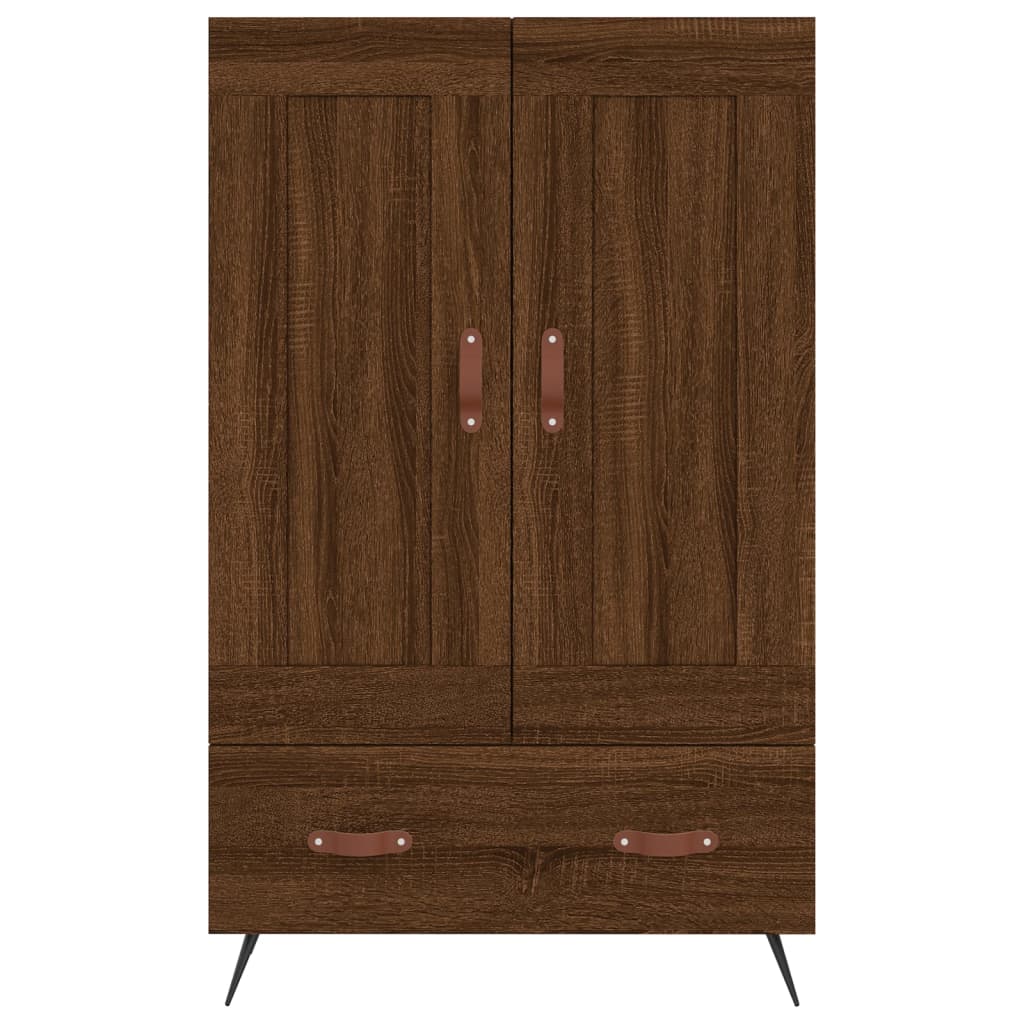 Hoge kast 69,5x31x115 cm bewerkt hout bruin eikenkleur is nu te koop bij PeponiXL, paradijselijk wonen!