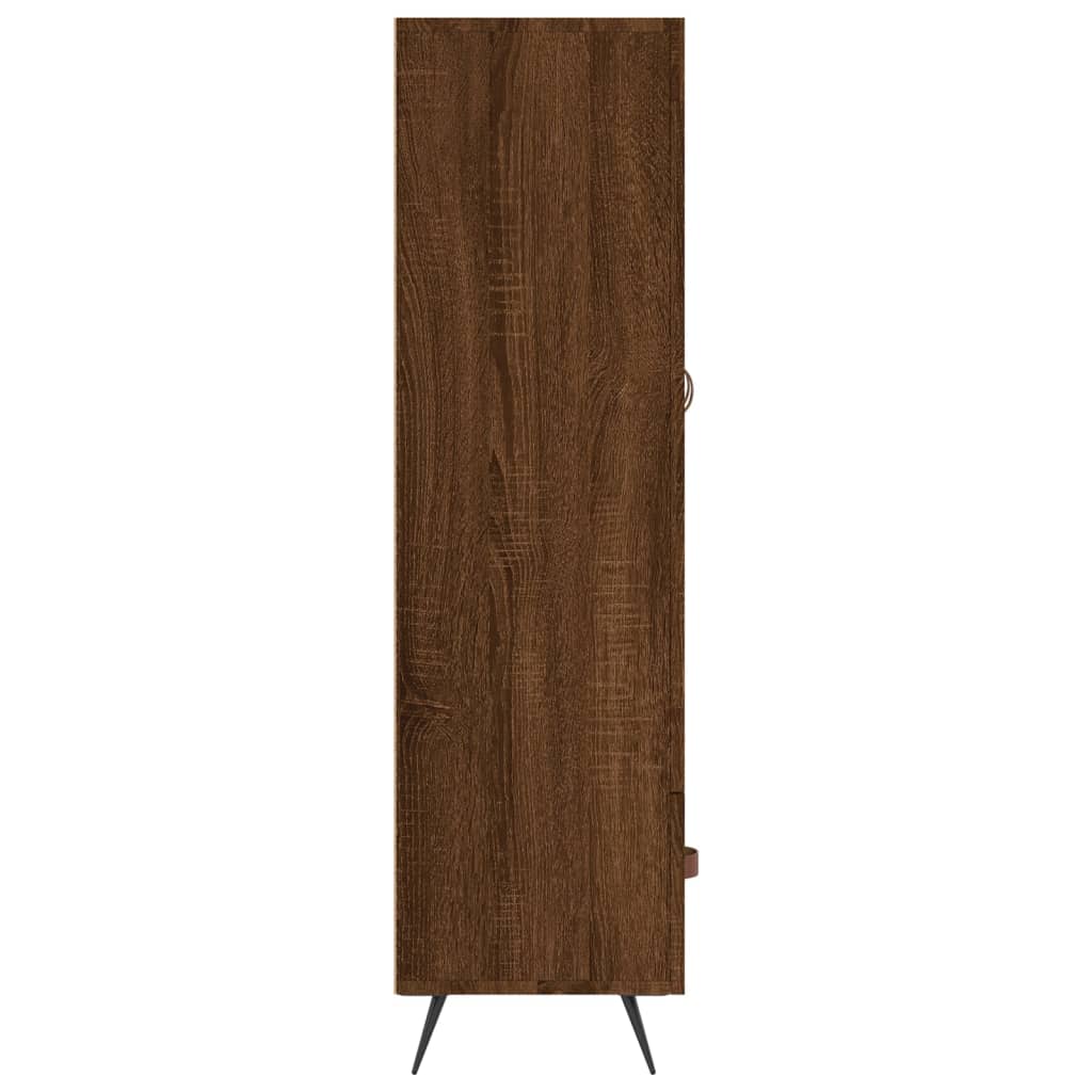 Hoge kast 69,5x31x115 cm bewerkt hout bruin eikenkleur is nu te koop bij PeponiXL, paradijselijk wonen!