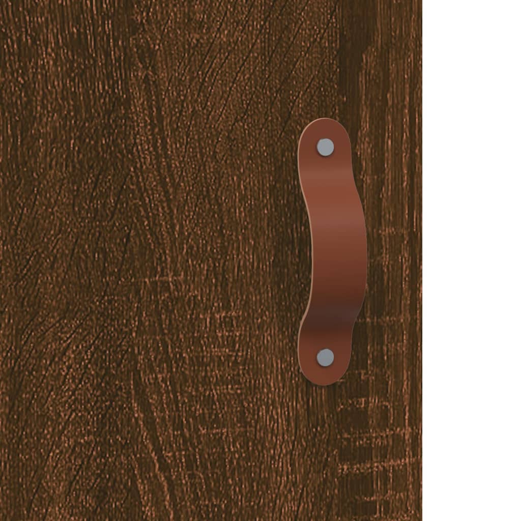 Hoge kast 69,5x31x115 cm bewerkt hout bruin eikenkleur is nu te koop bij PeponiXL, paradijselijk wonen!