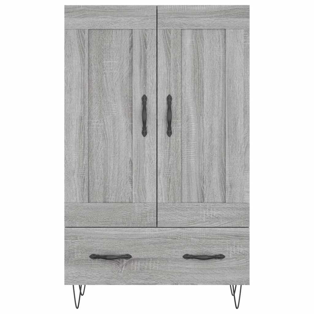 Hoge kast 69,5x31x115 cm bewerkt hout grijs sonoma eikenkleurig is nu te koop bij PeponiXL, paradijselijk wonen!