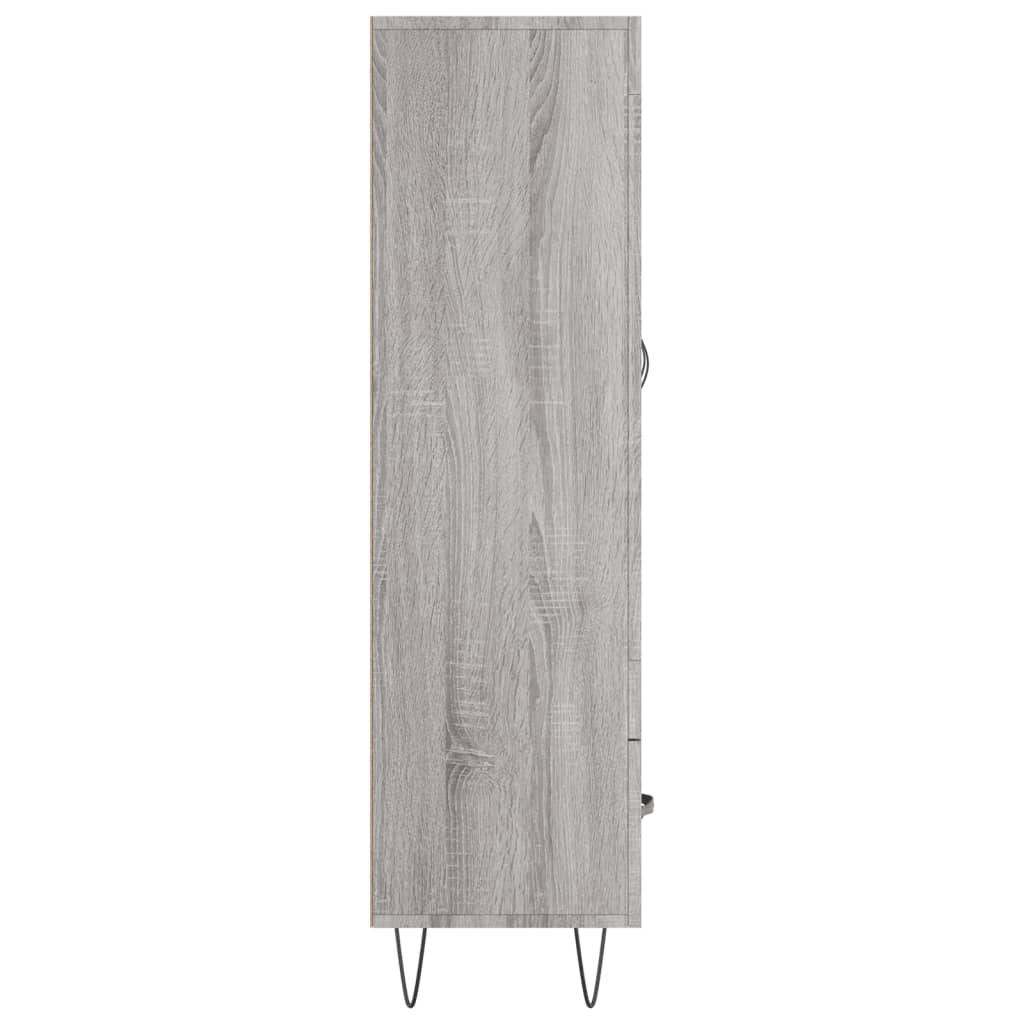 Hoge kast 69,5x31x115 cm bewerkt hout grijs sonoma eikenkleurig is nu te koop bij PeponiXL, paradijselijk wonen!