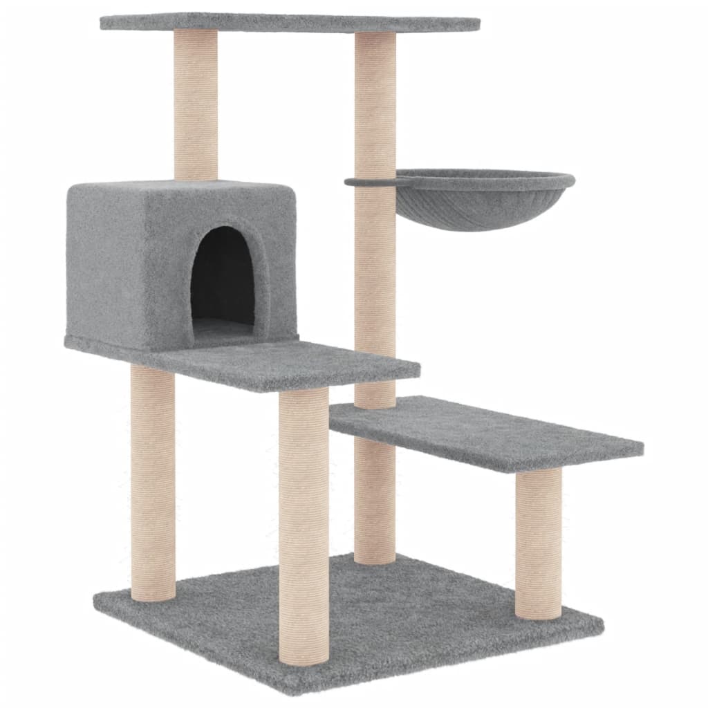 Kattenmeubel met sisal krabpalen 82,5 cm lichtgrijs is nu te koop bij PeponiXL, paradijselijk wonen!