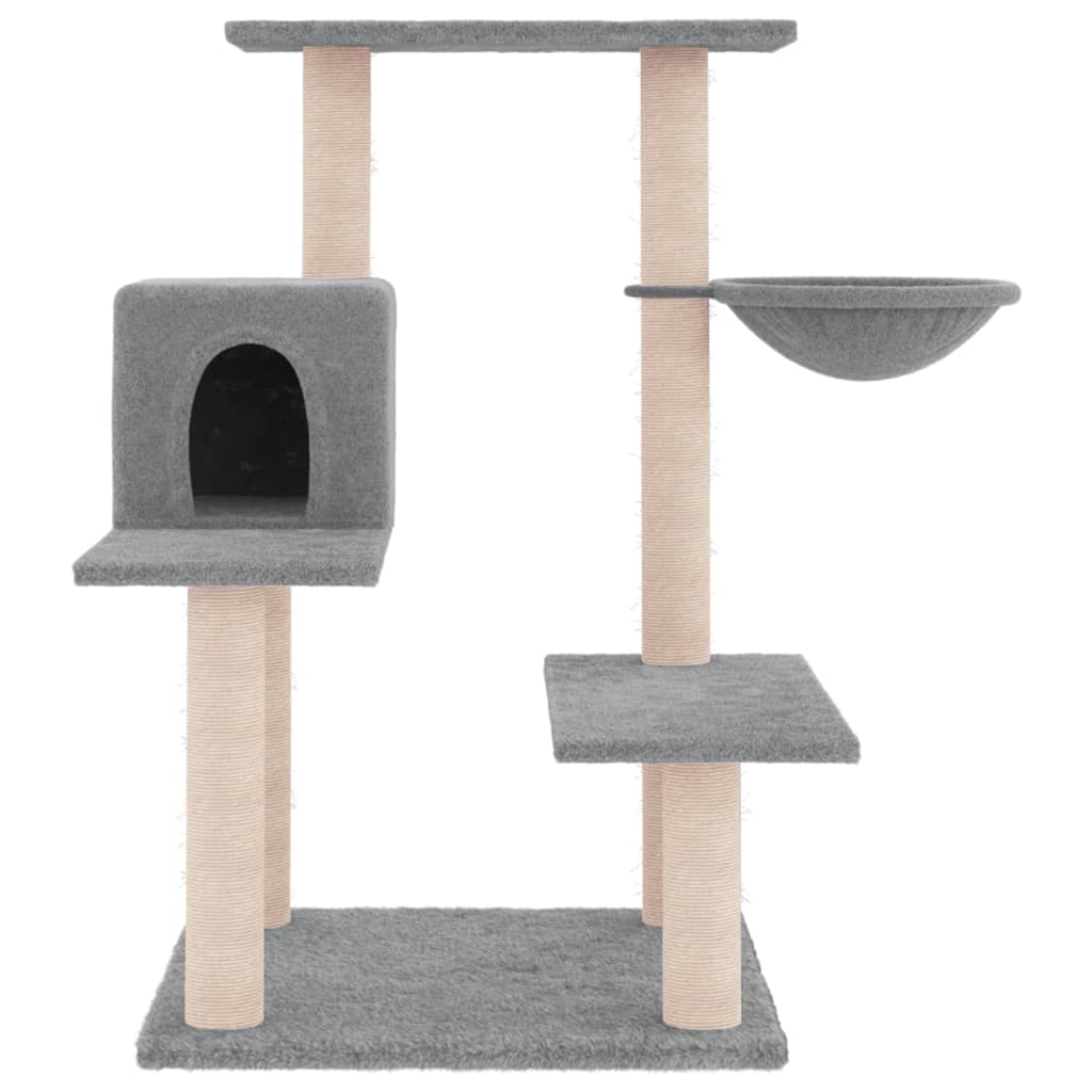 Kattenmeubel met sisal krabpalen 82,5 cm lichtgrijs is nu te koop bij PeponiXL, paradijselijk wonen!