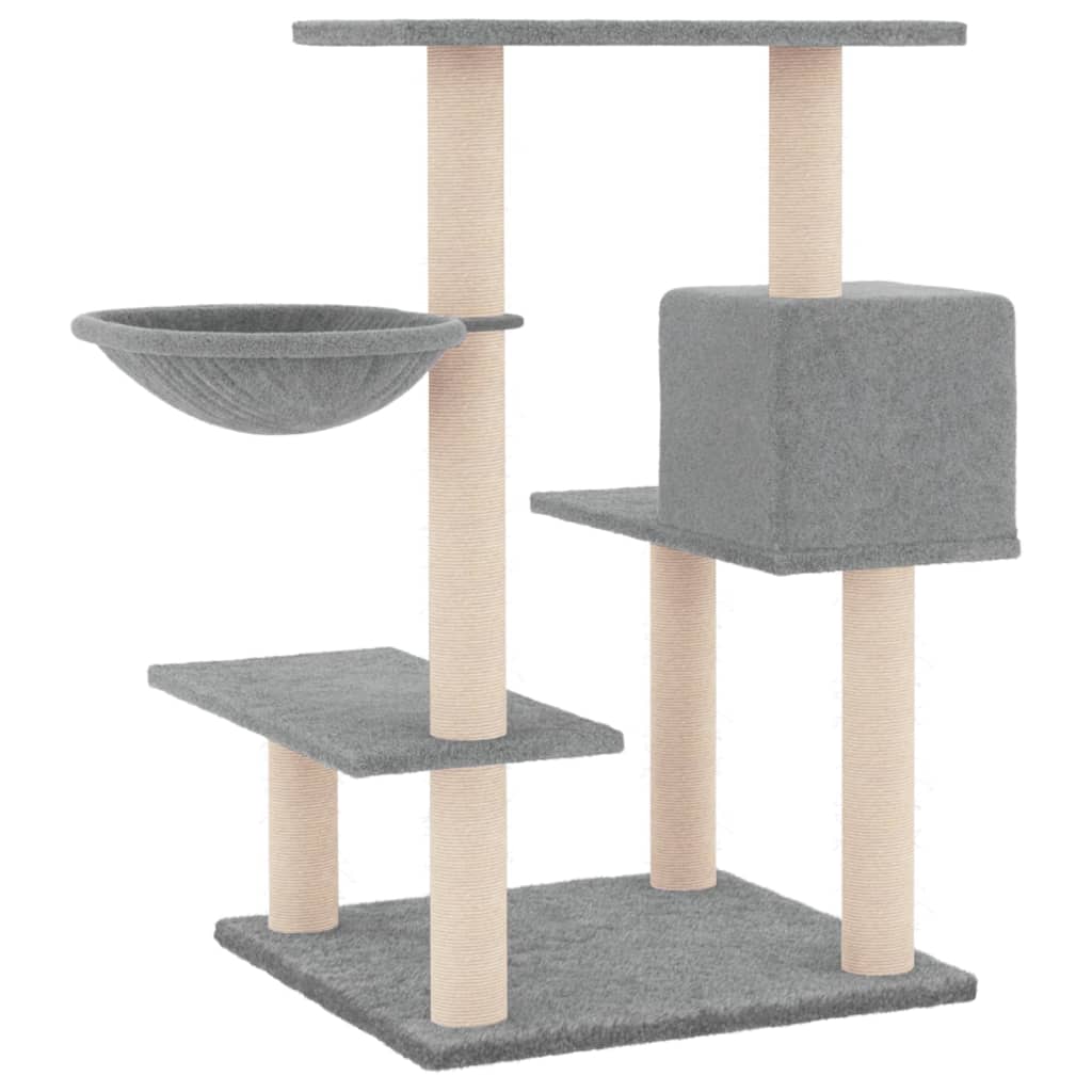 Kattenmeubel met sisal krabpalen 82,5 cm lichtgrijs is nu te koop bij PeponiXL, paradijselijk wonen!