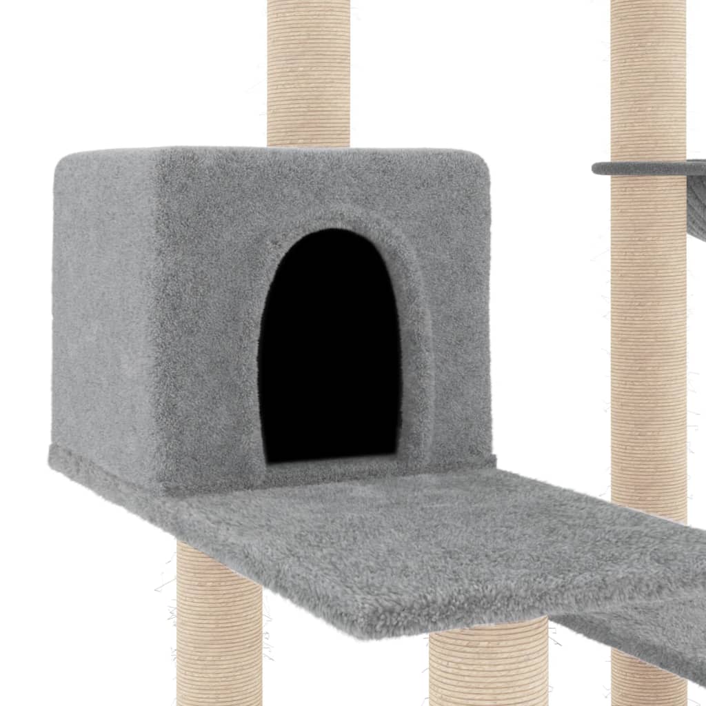 Kattenmeubel met sisal krabpalen 82,5 cm lichtgrijs is nu te koop bij PeponiXL, paradijselijk wonen!