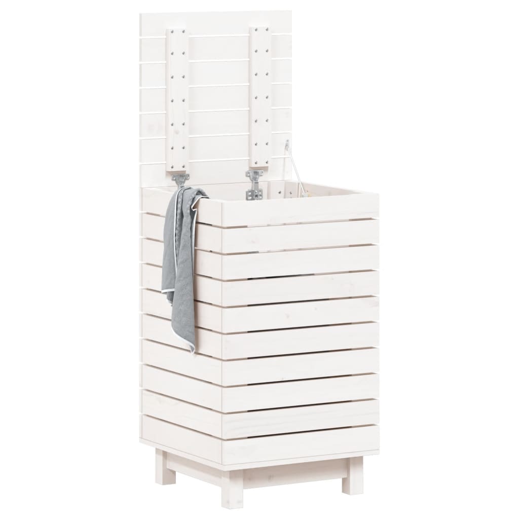 Wasmand 44x44x76 cm massief grenenhout wit is nu te koop bij PeponiXL, paradijselijk wonen!