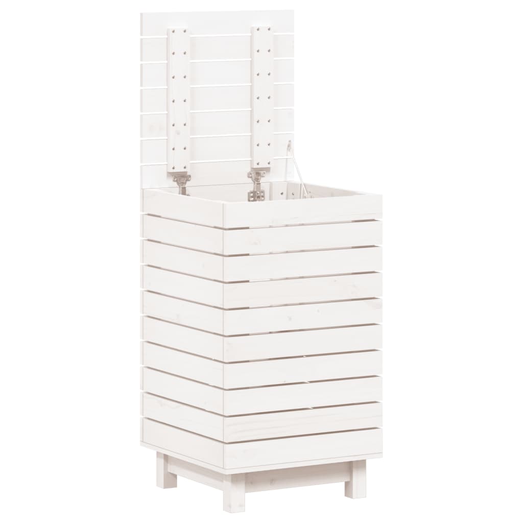 Wasmand 44x44x76 cm massief grenenhout wit is nu te koop bij PeponiXL, paradijselijk wonen!