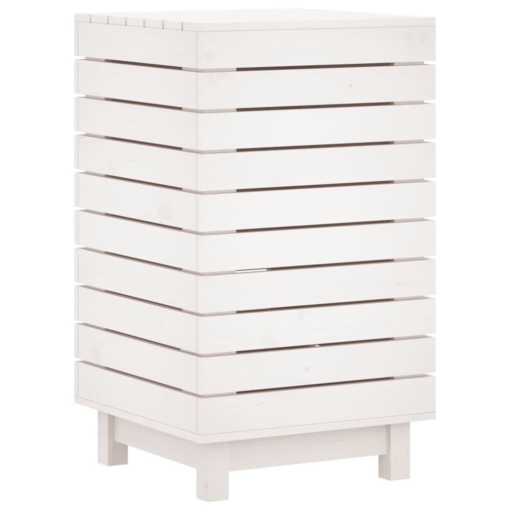 Wasmand 44x44x76 cm massief grenenhout wit is nu te koop bij PeponiXL, paradijselijk wonen!
