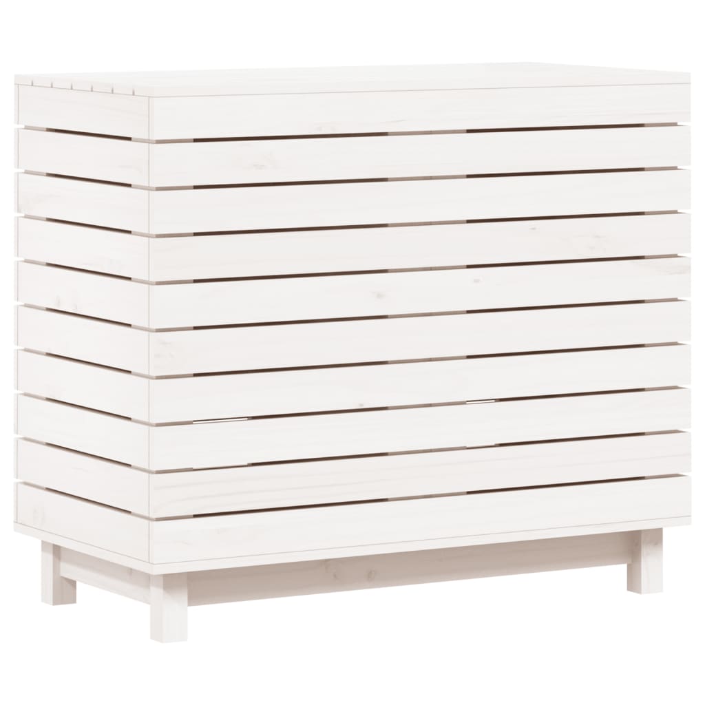 Wasmand 88,5x44x76 cm massief grenenhout wit is nu te koop bij PeponiXL, paradijselijk wonen!