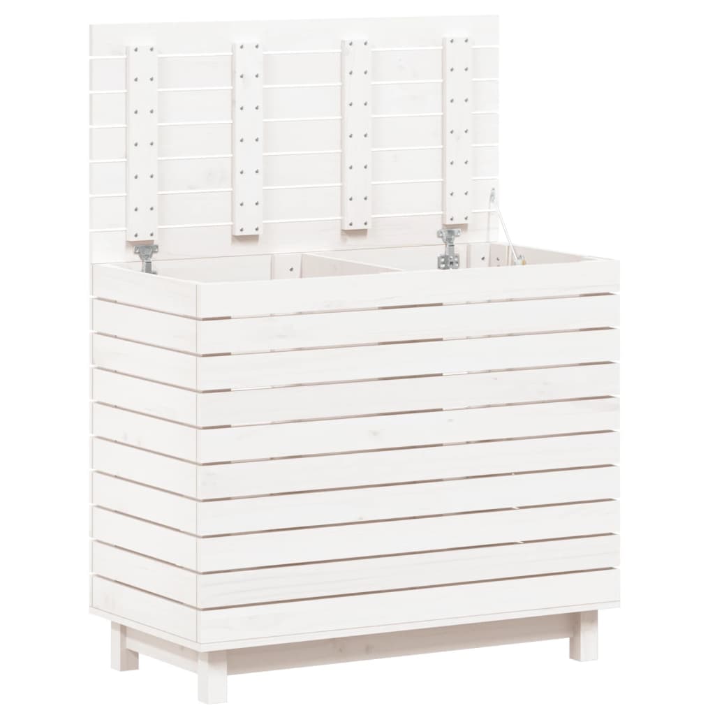 Wasmand 88,5x44x76 cm massief grenenhout wit is nu te koop bij PeponiXL, paradijselijk wonen!