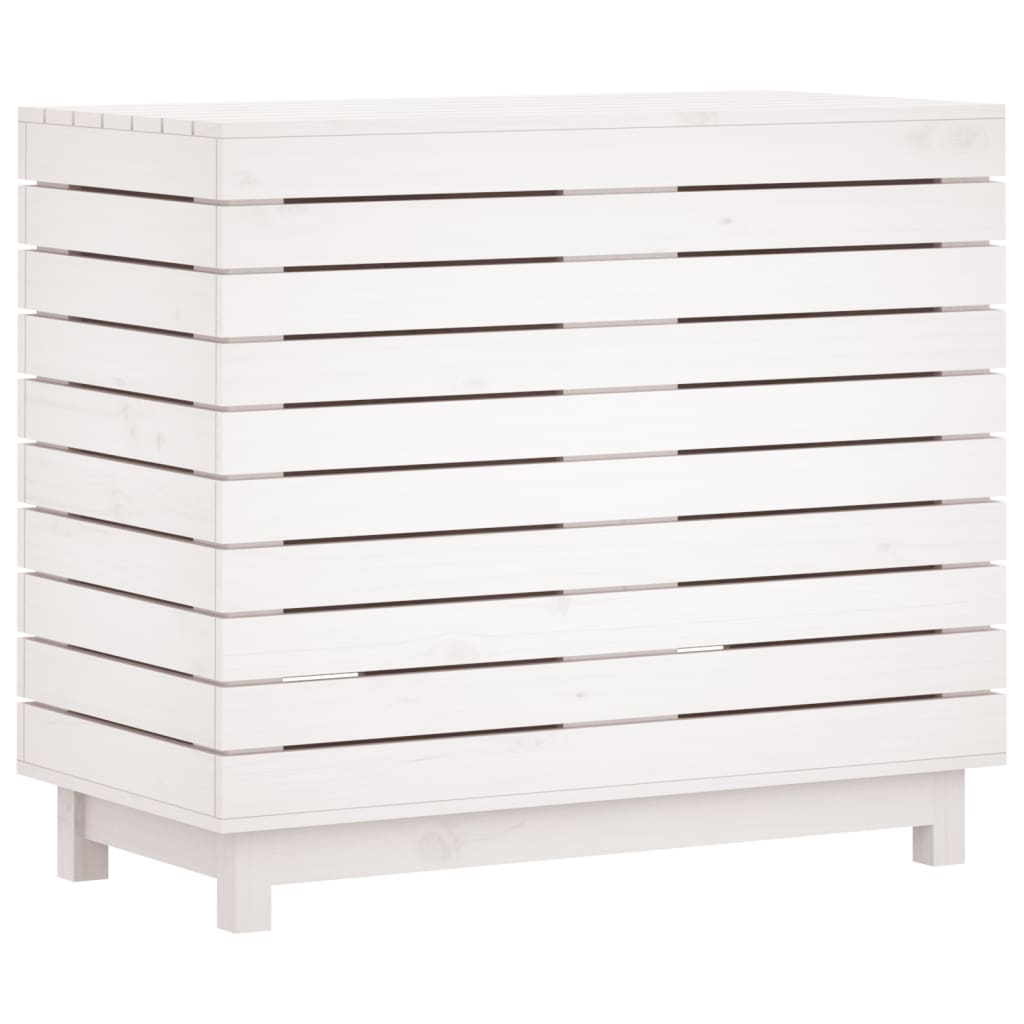 Wasmand 88,5x44x76 cm massief grenenhout wit is nu te koop bij PeponiXL, paradijselijk wonen!