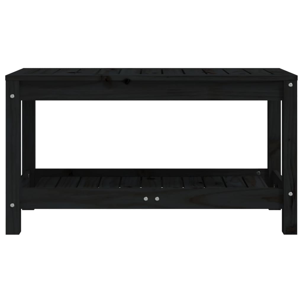 Tuinbank 82,5x35x45 cm massief grenenhout zwart is nu te koop bij PeponiXL, paradijselijk wonen!