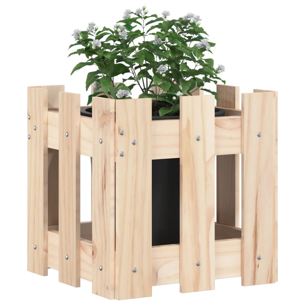 Plantenbak met hekontwerp 30x30x30 cm massief grenenhout is nu te koop bij PeponiXL, paradijselijk wonen!