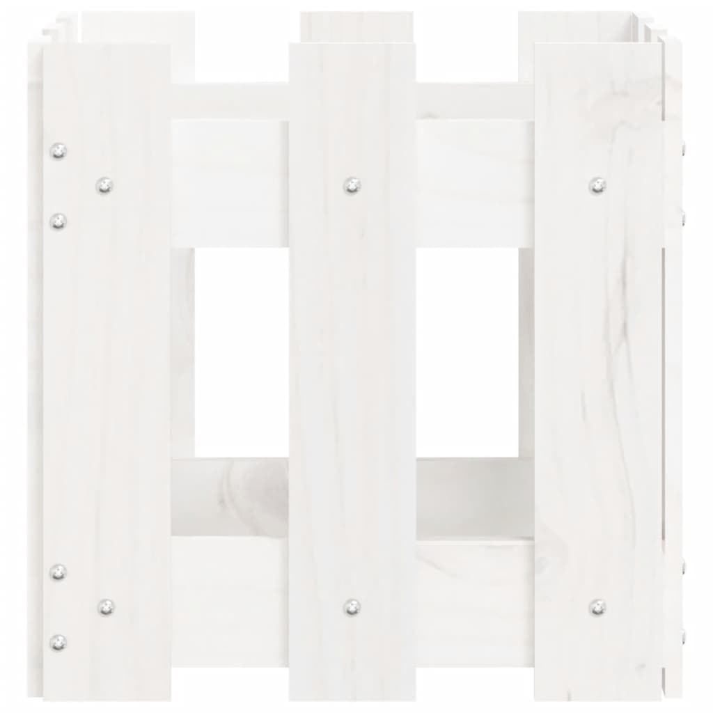 Plantenbak met hekontwerp 30x30x30 cm massief grenenhout wit is nu te koop bij PeponiXL, paradijselijk wonen!