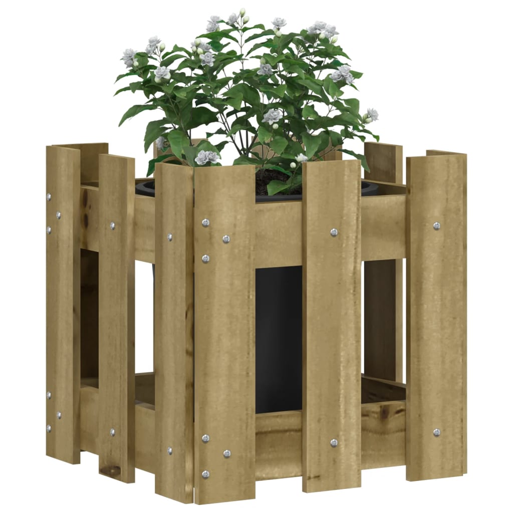 Plantenbak met hekontwerp 30x30x30 cm geïmpregneerd grenenhout is nu te koop bij PeponiXL, paradijselijk wonen!