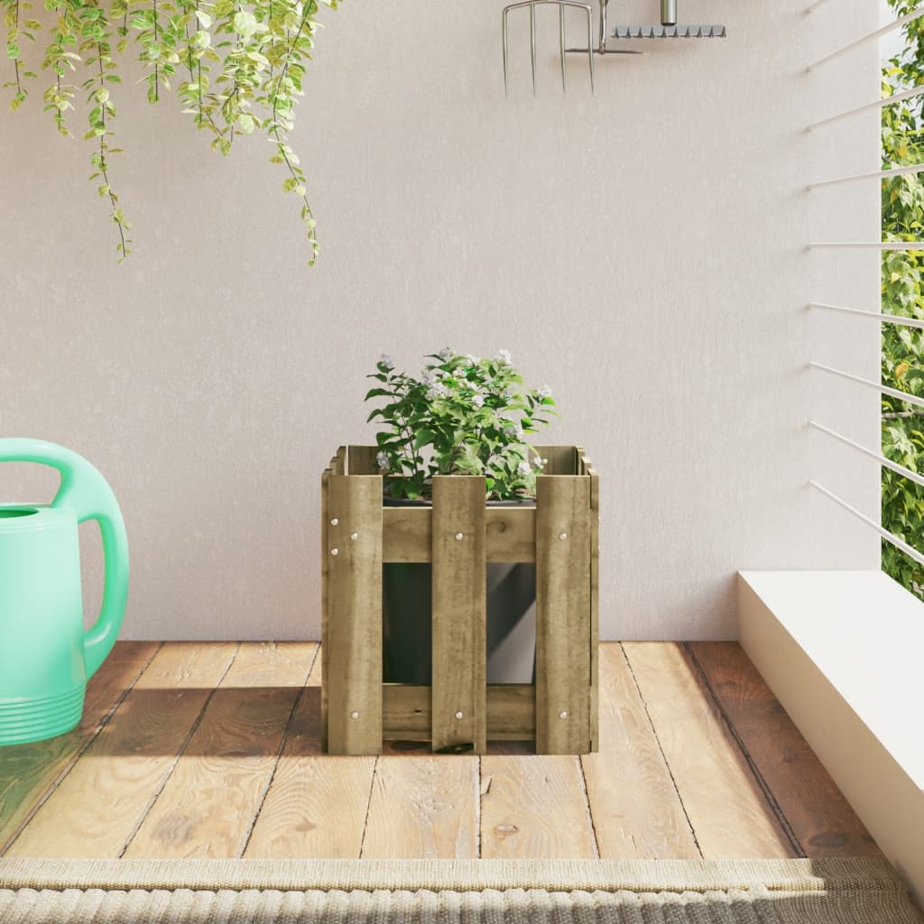 Plantenbak met hekontwerp 30x30x30 cm geïmpregneerd grenenhout is nu te koop bij PeponiXL, paradijselijk wonen!