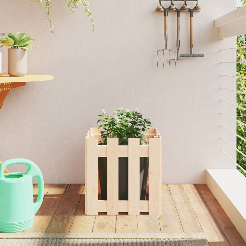 Plantenbak met hekontwerp 40x40x40 cm massief grenenhout is nu te koop bij PeponiXL, paradijselijk wonen!