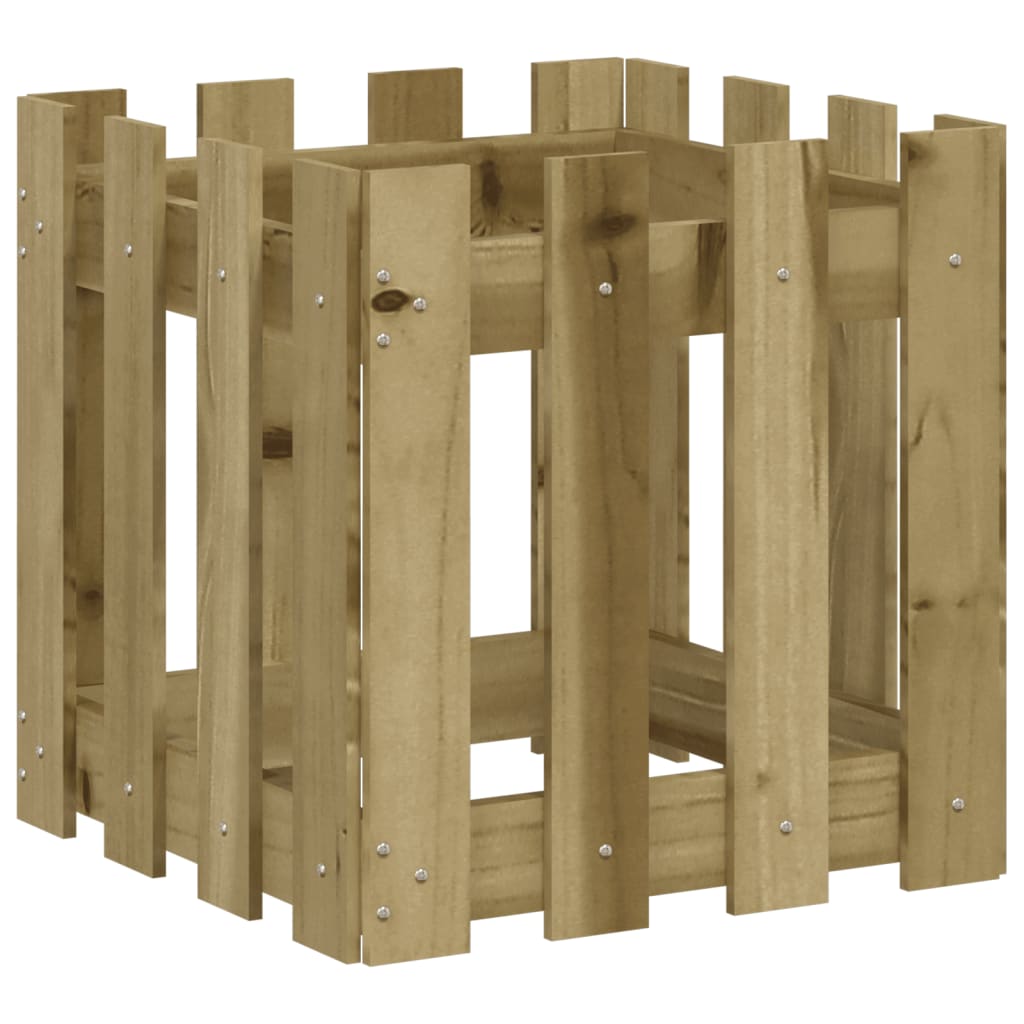 Plantenbak met hekontwerp 40x40x40 cm geïmpregneerd grenenhout is nu te koop bij PeponiXL, paradijselijk wonen!