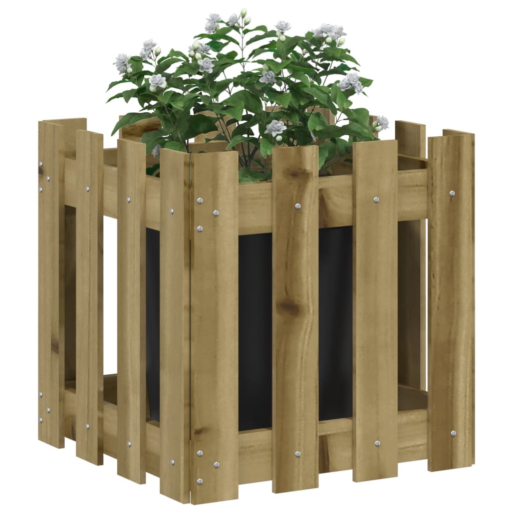 Plantenbak met hekontwerp 40x40x40 cm geïmpregneerd grenenhout is nu te koop bij PeponiXL, paradijselijk wonen!