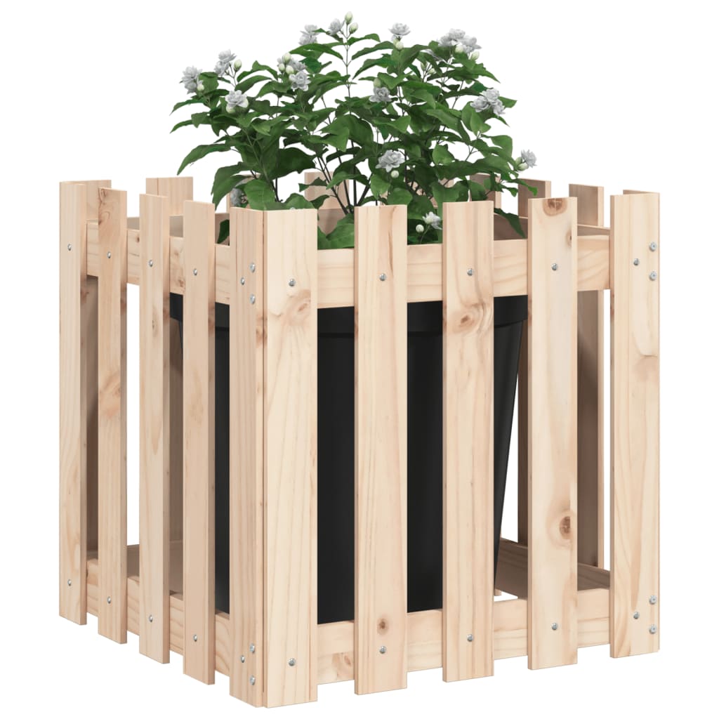 Plantenbak met hekontwerp 50x50x50 cm massief grenenhout is nu te koop bij PeponiXL, paradijselijk wonen!