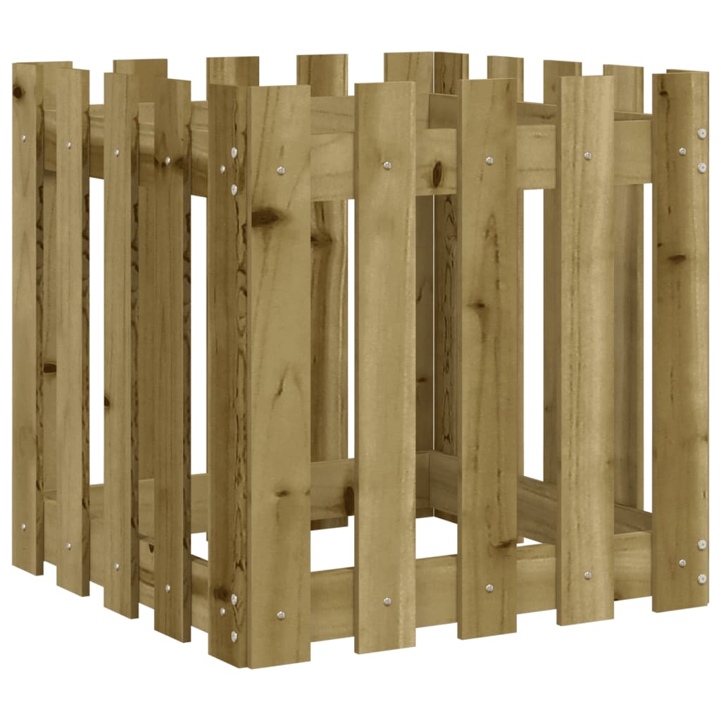 Plantenbak met hekontwerp 50x50x50 cm geïmpregneerd grenenhout is nu te koop bij PeponiXL, paradijselijk wonen!