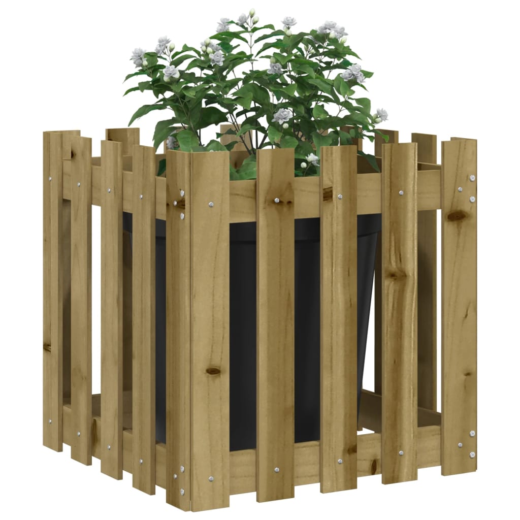 Plantenbak met hekontwerp 50x50x50 cm geïmpregneerd grenenhout is nu te koop bij PeponiXL, paradijselijk wonen!