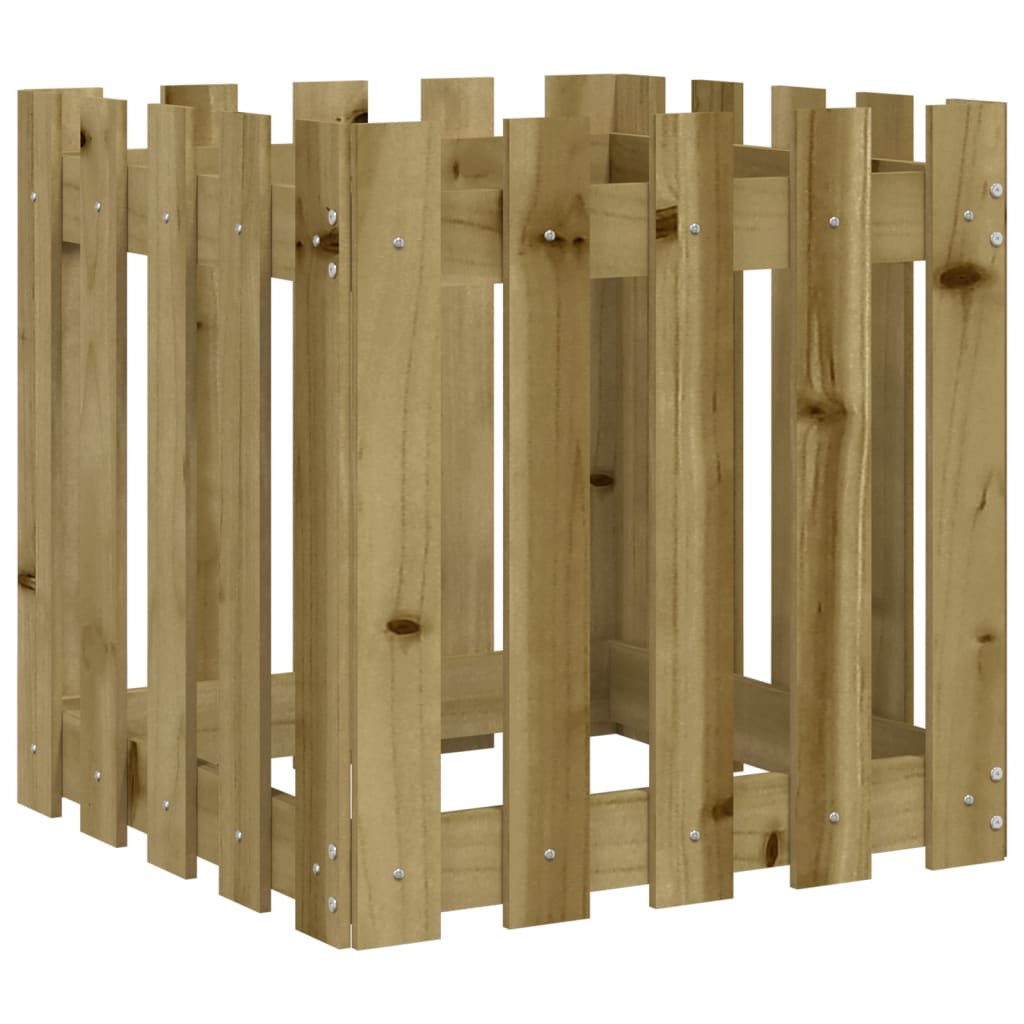 Plantenbak met hekontwerp 50x50x50 cm geïmpregneerd grenenhout is nu te koop bij PeponiXL, paradijselijk wonen!