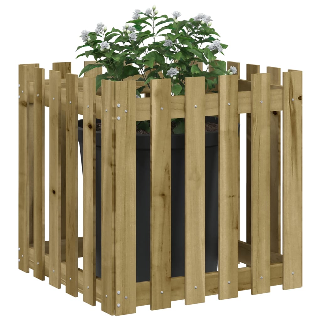 Plantenbak met hekontwerp 60x60x60 cm geïmpregneerd grenenhout is nu te koop bij PeponiXL, paradijselijk wonen!