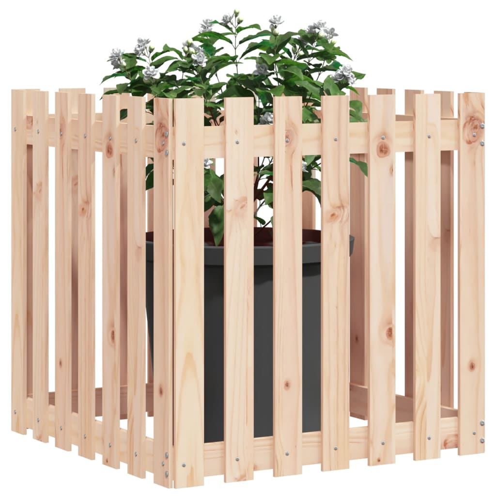 Plantenbak met hekontwerp 70x70x70 cm massief grenenhout is nu te koop bij PeponiXL, paradijselijk wonen!