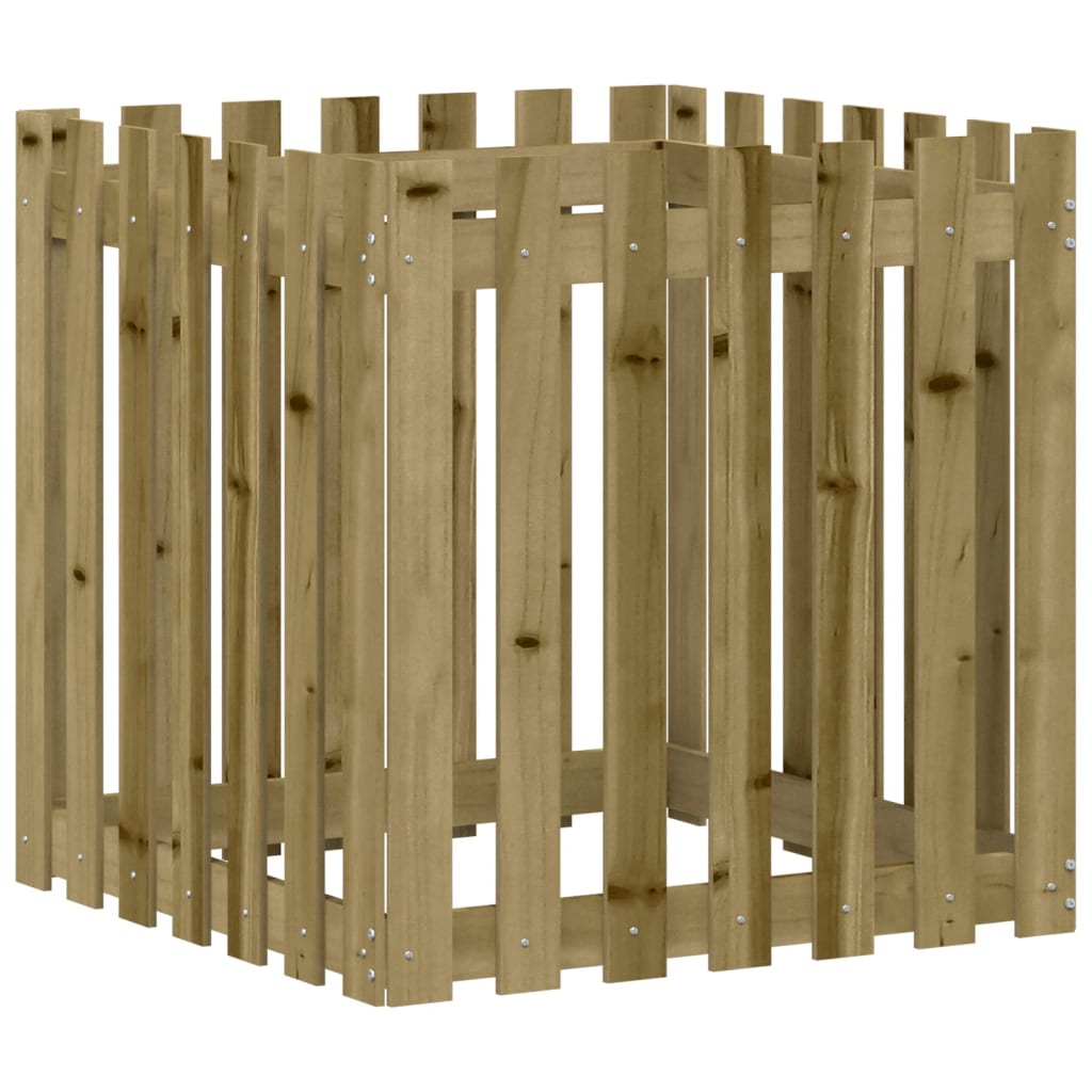 Plantenbak met hekontwerp 70x70x70 cm geïmpregneerd grenenhout is nu te koop bij PeponiXL, paradijselijk wonen!