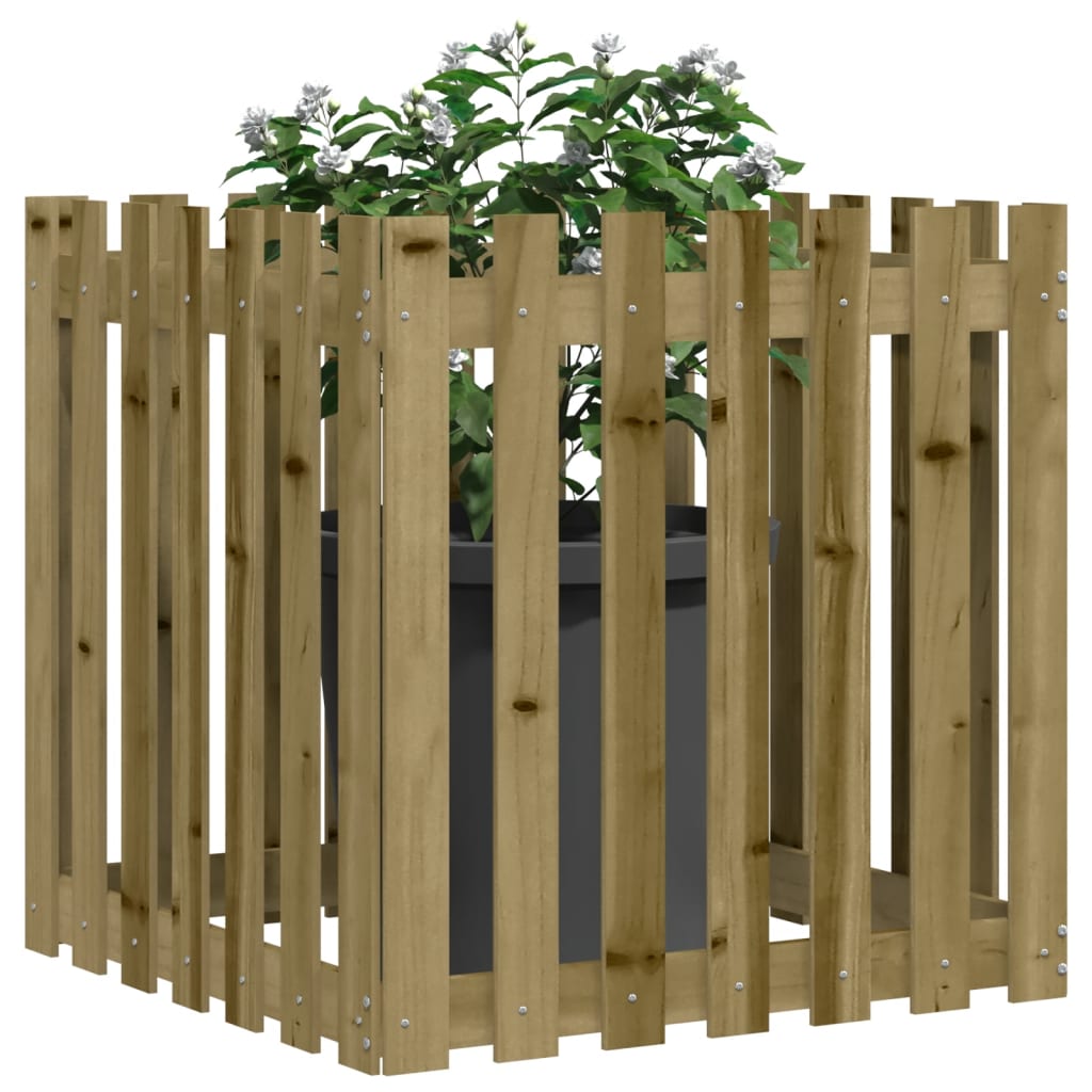 Plantenbak met hekontwerp 70x70x70 cm geïmpregneerd grenenhout is nu te koop bij PeponiXL, paradijselijk wonen!