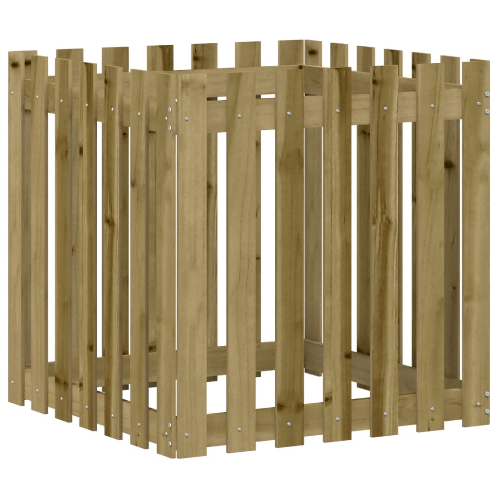 Plantenbak met hekontwerp 70x70x70 cm geïmpregneerd grenenhout is nu te koop bij PeponiXL, paradijselijk wonen!